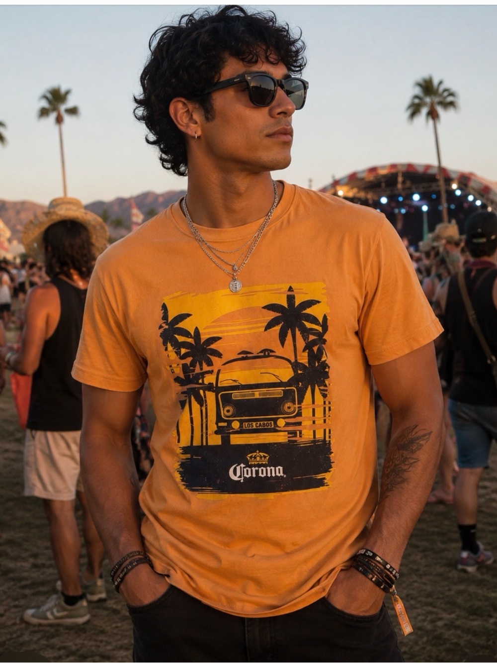 Corona Sunset Orange Men’s Tshirt - Large NWOT